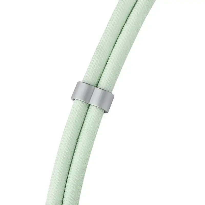 Cabo de carregamento USB-C Intenso com alça para telemóvel, carregamento rápido 60W, comprimento ajustável 1,65m, nylon, verde