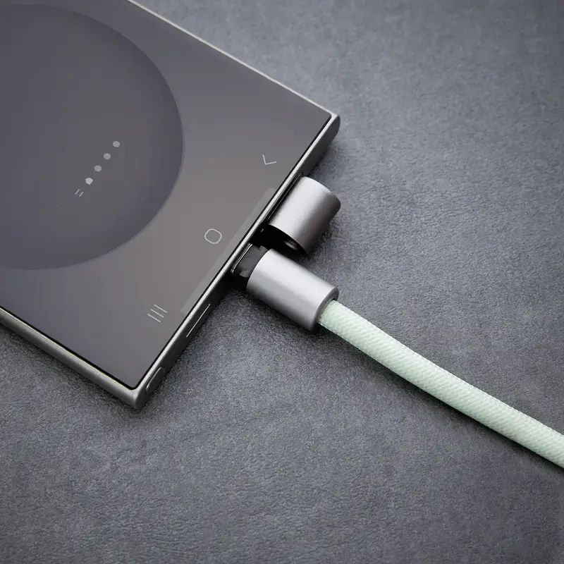 Cabo de carregamento USB-C Intenso com alça para telemóvel, carregamento rápido 60W, comprimento ajustável 1,65m, nylon, verde
