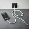 Cabo de carregamento USB-C Intenso com alça para telemóvel, carregamento rápido 60W, comprimento ajustável 1,65m, nylon, verde