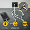 Cabo de carregamento USB-C Intenso com alça para telemóvel, carregamento rápido 60W, comprimento ajustável 1,65m, nylon, verde