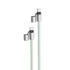 Cabo de carregamento USB-C Intenso com alça para telemóvel, carregamento rápido 60W, comprimento ajustável 1,65m, nylon, verde