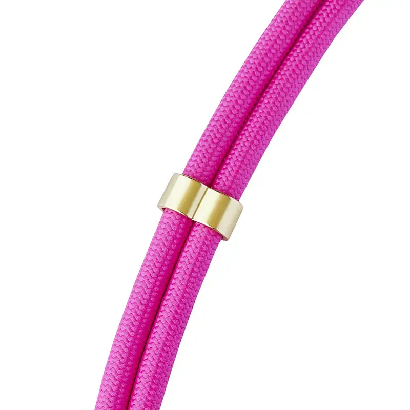 Cabo de carregamento USB-C Intenso com alça para telemóvel, carregamento rápido 60 W, comprimento ajustável 1,65 m, nylon, rosa néon