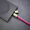 Cabo de carregamento USB-C Intenso com alça para telemóvel, carregamento rápido 60 W, comprimento ajustável 1,65 m, nylon, rosa néon