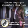 Cabo de carregamento USB-C Intenso com alça para telemóvel, carregamento rápido 60 W, comprimento ajustável 1,65 m, nylon, rosa néon