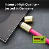 Cabo de carregamento USB-C Intenso com alça para telemóvel, carregamento rápido 60 W, comprimento ajustável 1,65 m, nylon, rosa néon