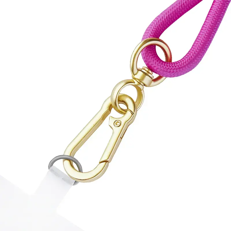 Cabo de carregamento USB-C Intenso com alça para telemóvel, carregamento rápido 60 W, comprimento ajustável 1,65 m, nylon, rosa néon