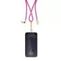Cabo de carregamento USB-C Intenso com alça para telemóvel, carregamento rápido 60 W, comprimento ajustável 1,65 m, nylon, rosa néon