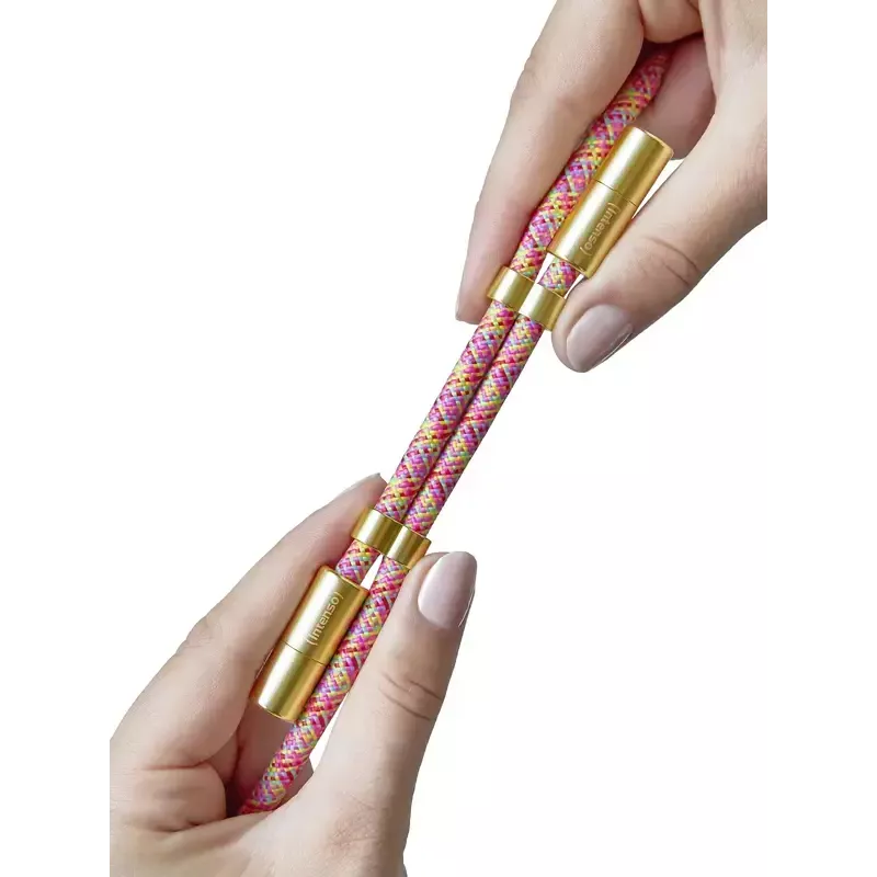 Cabo de carregamento USB-C Intenso com alça para telemóvel, carregamento rápido 60 W, comprimento ajustável 1,65 m, nylon, multicolor