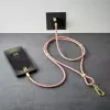 Cabo de carregamento USB-C Intenso com alça para telemóvel, carregamento rápido 60 W, comprimento ajustável 1,65 m, nylon, multicolor