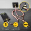Cabo de carregamento USB-C Intenso com alça para telemóvel, carregamento rápido 60 W, comprimento ajustável 1,65 m, nylon, multicolor