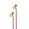 Cabo de carregamento USB-C Intenso com alça para telemóvel, carregamento rápido 60 W, comprimento ajustável 1,65 m, nylon, multicolor