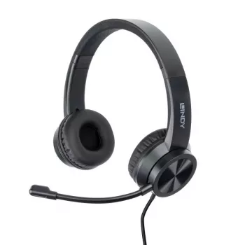 Headset Lindy USB-C Office Headset com fios 20-20000 Hz 1,95 m preto