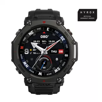 Amazfit T-Rex 3 Pro 3,81 cm (1,5 polegadas) AMOLED 48 mm digital 480 x 480 píxeis ecrã tátil preto Wi-Fi GPS (satélite)