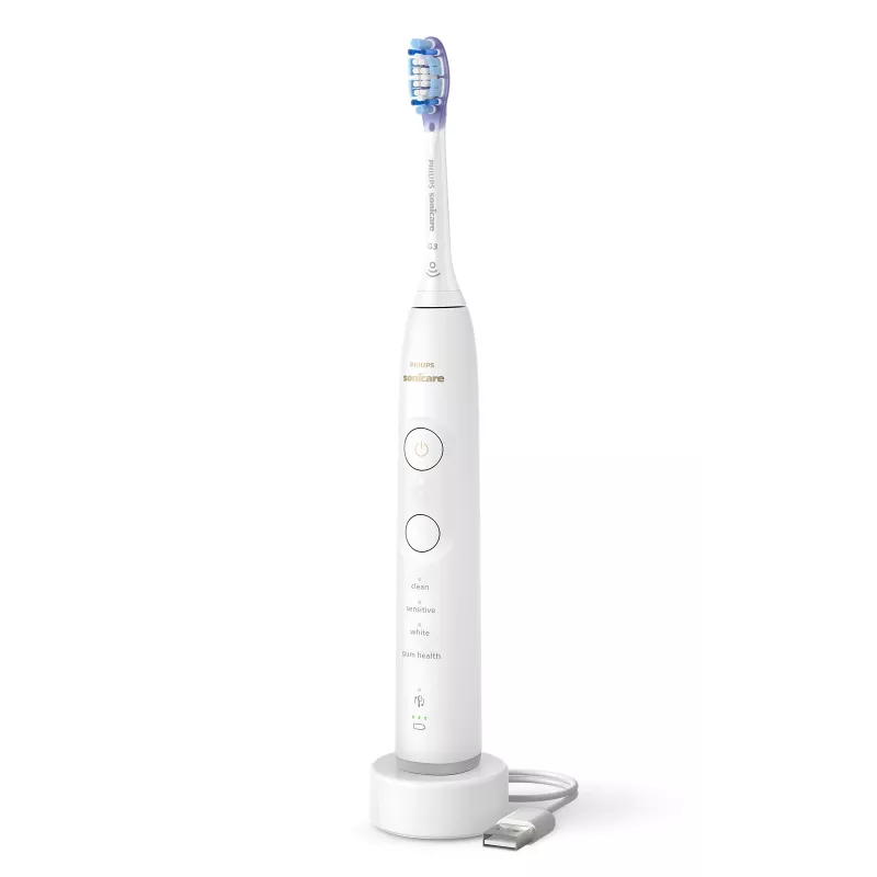 Philips Series 7100 HX7420/01 escova de dentes sónica — 62.000 movimentos/min., 4 modos, sensor de pressão, Bluetooth, recarregável (branco)