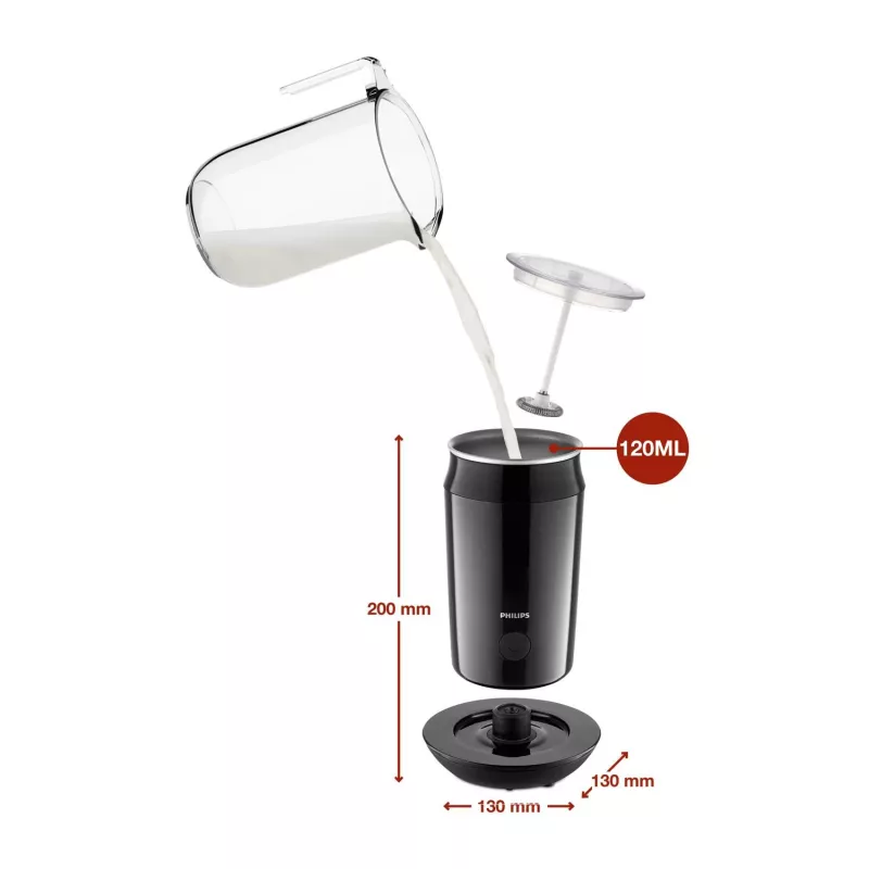 Espumador de leite automático Philips CA6500/63 preto 0,12 L 500 W