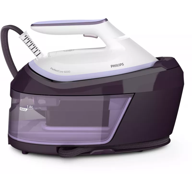 Estação de engomar a vapor Philips PSG6024/30 — 2400 W, golpe de vapor 500 g/min, depósito 1,8 L, base SteamGlide Plus