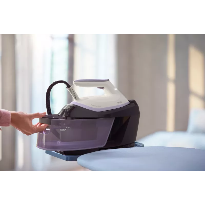 Estação de engomar a vapor Philips PSG6024/30 — 2400 W, golpe de vapor 500 g/min, depósito 1,8 L, base SteamGlide Plus