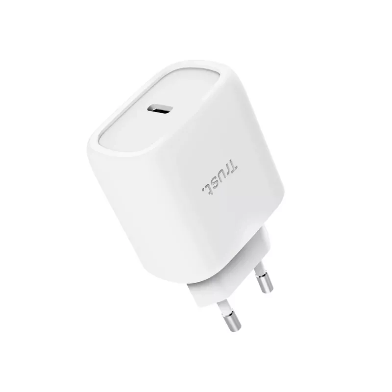 Carregador TRUST Maxo 45W USB-C GaN, 45 W, saída USB-C, máx. 20 V, cabo 2 m, branco