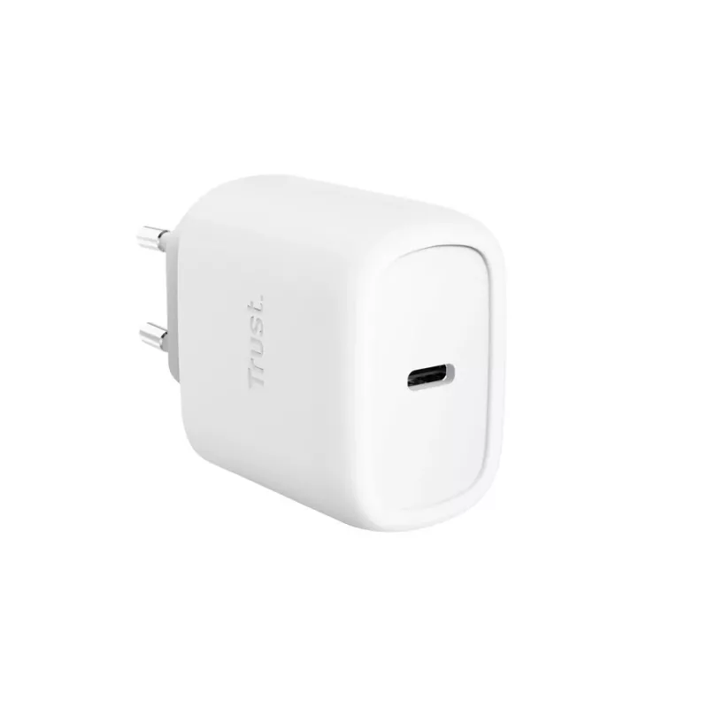 Carregador TRUST Maxo 45W USB-C GaN, 45 W, saída USB-C, máx. 20 V, cabo 2 m, branco
