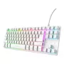 Trust GXT 833W Thado teclado gaming TKL, USB, com fios, de membrana, retroiluminado, disposição US, branco