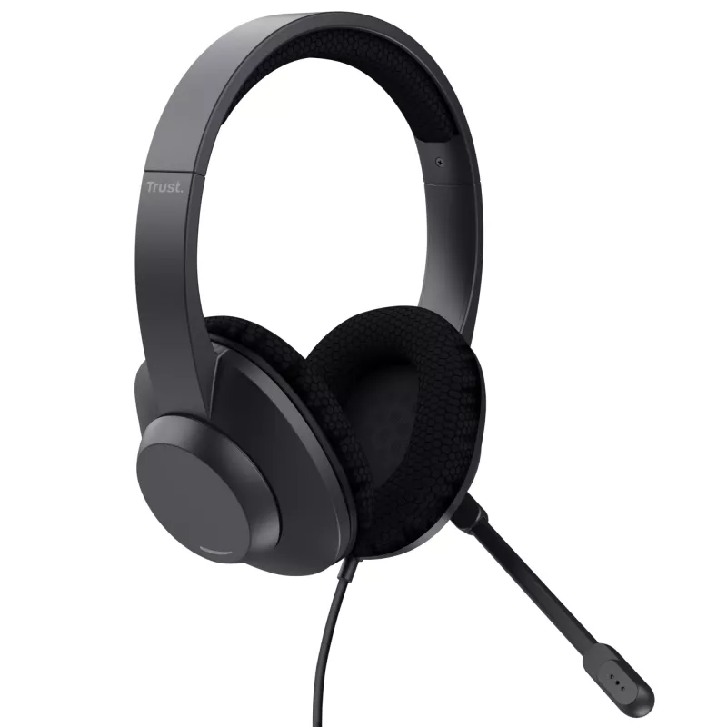Headset Trust Ayda Max com fios head-band chamadas/música USB Type-C / USB Type-A preto