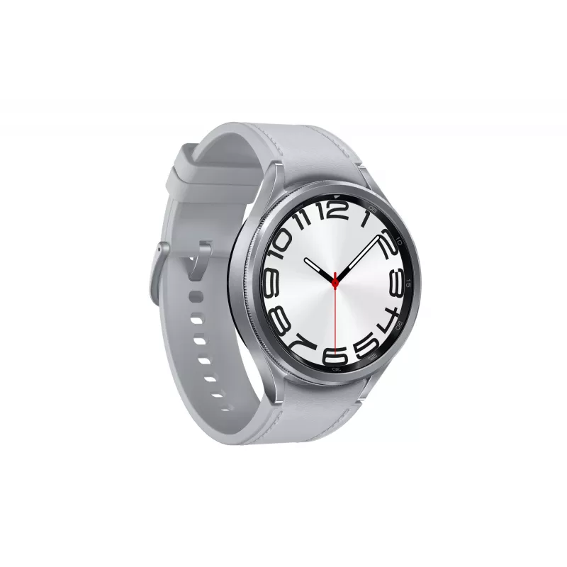 Smartwatch Samsung Galaxy Watch6 Classic – 47 mm caixa em aço inoxidável, 4G, Bluetooth, 425 mAh, bracelete cinzento