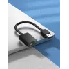 Placa de som USB externa Vention 2 portas 0,15 m preto 2.1 canais 16 bits