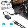 Placa de som USB externa Vention 2 portas 0,15 m preto 2.1 canais 16 bits