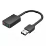 Placa de som USB externa Vention 2 portas 0,15 m preto 2.1 canais 16 bits