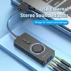 Adaptador de som estéreo externo USB 2.0 Vention com controlo de volume 0,15 m preto ABS