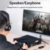 Adaptador de som estéreo externo USB 2.0 Vention com controlo de volume 0,15 m preto ABS