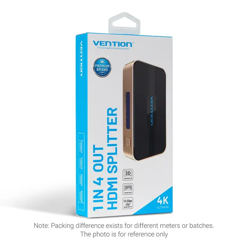 Splitter HDMI Vention 1 entrada 4 saídas 4K@30Hz dourado liga de alumínio