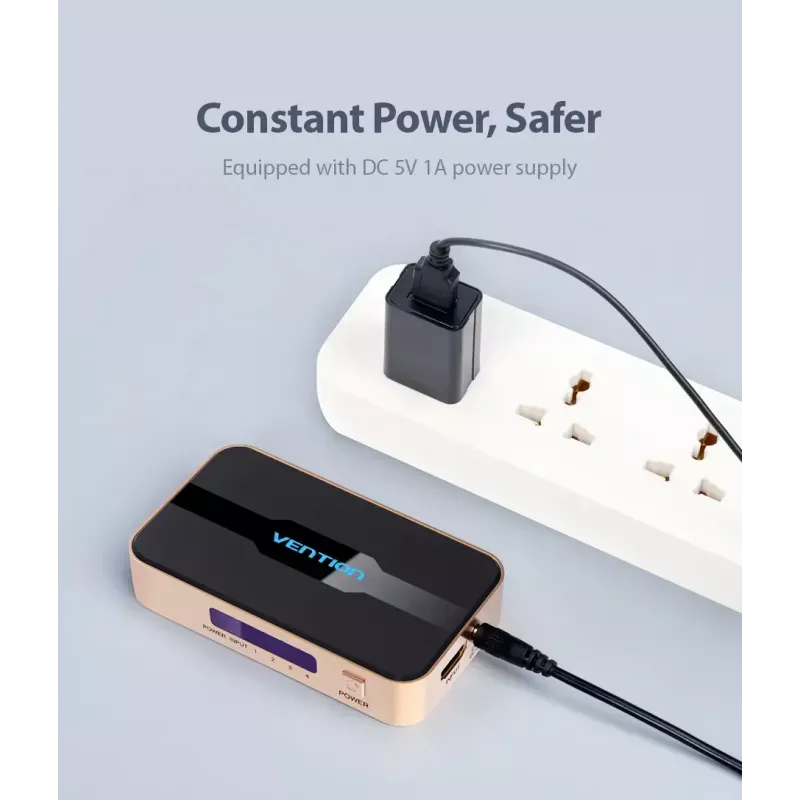 Splitter HDMI Vention 1 entrada 4 saídas 4K@30Hz dourado liga de alumínio