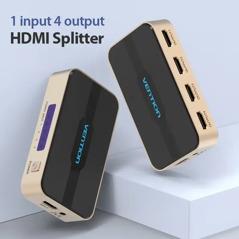 Splitter HDMI Vention 1 entrada 4 saídas 4K@30Hz dourado liga de alumínio
