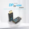 Adaptador Vention DisplayPort macho para HDMI fêmea preto DP HDMI com banho de ouro