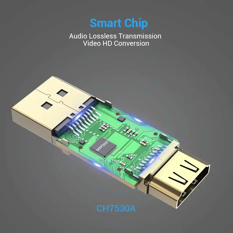 Adaptador Vention DisplayPort macho para HDMI fêmea preto DP HDMI com banho de ouro