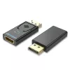 Adaptador Vention DisplayPort macho para HDMI fêmea preto DP HDMI com banho de ouro