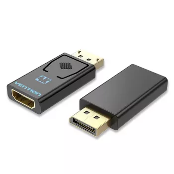 Adaptador Vention DisplayPort macho para HDMI fêmea preto DP HDMI com banho de ouro
