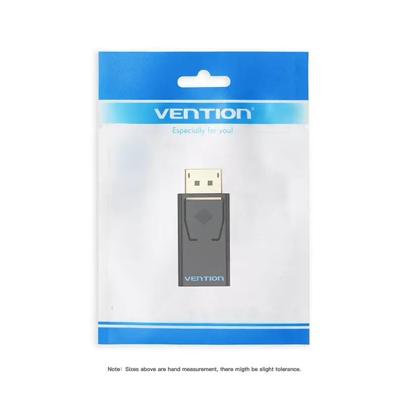 Adaptador DisplayPort para HDMI Vention HBKB0 – DP macho para HDMI fêmea, preto, contactos banhados a ouro