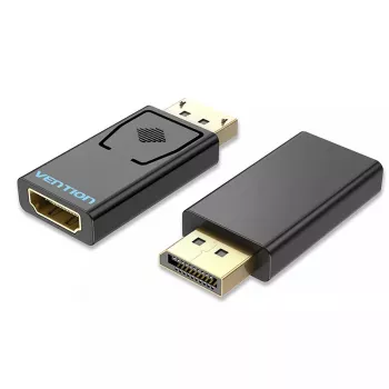 Adaptador DisplayPort para HDMI Vention HBKB0 – DP macho para HDMI fêmea, preto, contactos banhados a ouro
