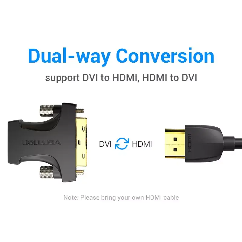 Adaptador Vention HDMI fêmea para DVI macho preto 1920x1080 60Hz