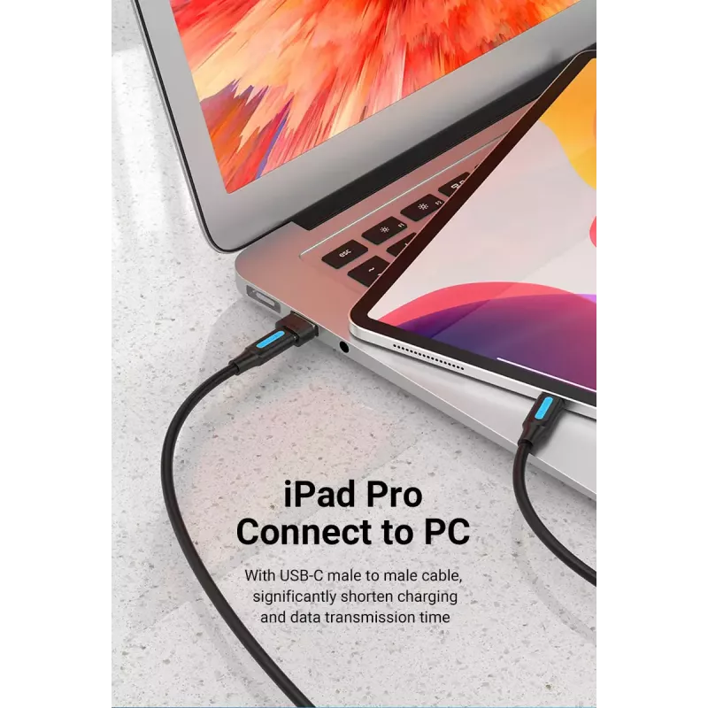 Adaptador USB Vention CDWB0 USB 2.0 macho para USB-C fêmea preto PVC