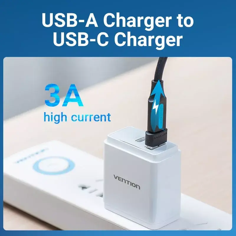 Adaptador USB Vention CDWB0 USB 2.0 macho para USB-C fêmea preto PVC