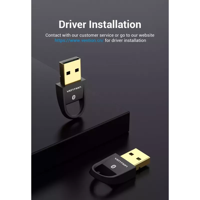 Adaptador USB Bluetooth 5.0 Vention CDSB0 preto