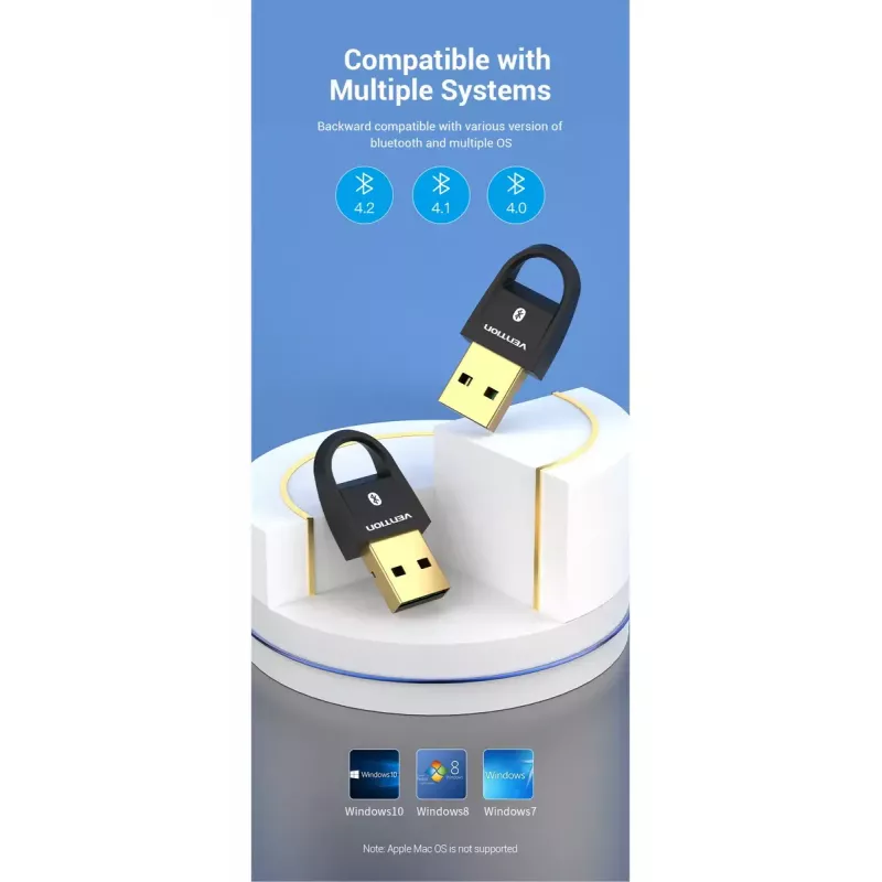 Adaptador USB Bluetooth 5.0 Vention CDSW0 conectividade com fios