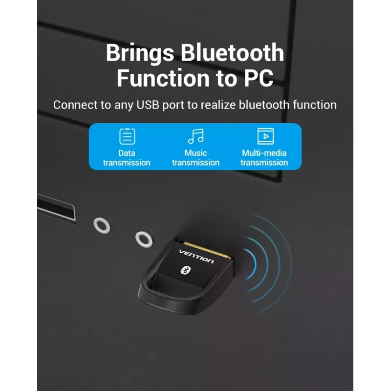 Adaptador USB Bluetooth 5.0 Vention CDSW0 conectividade com fios