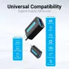 Adaptador OTG Vention USB-C para USB 3.0 CDUB0 — USB-C macho para USB-A fêmea, preto PVC, contactos niquelados