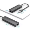 Hub USB 2.0 Vention 3 portas com adaptador Ethernet 100M, host USB 2.0, 4 portas, preto