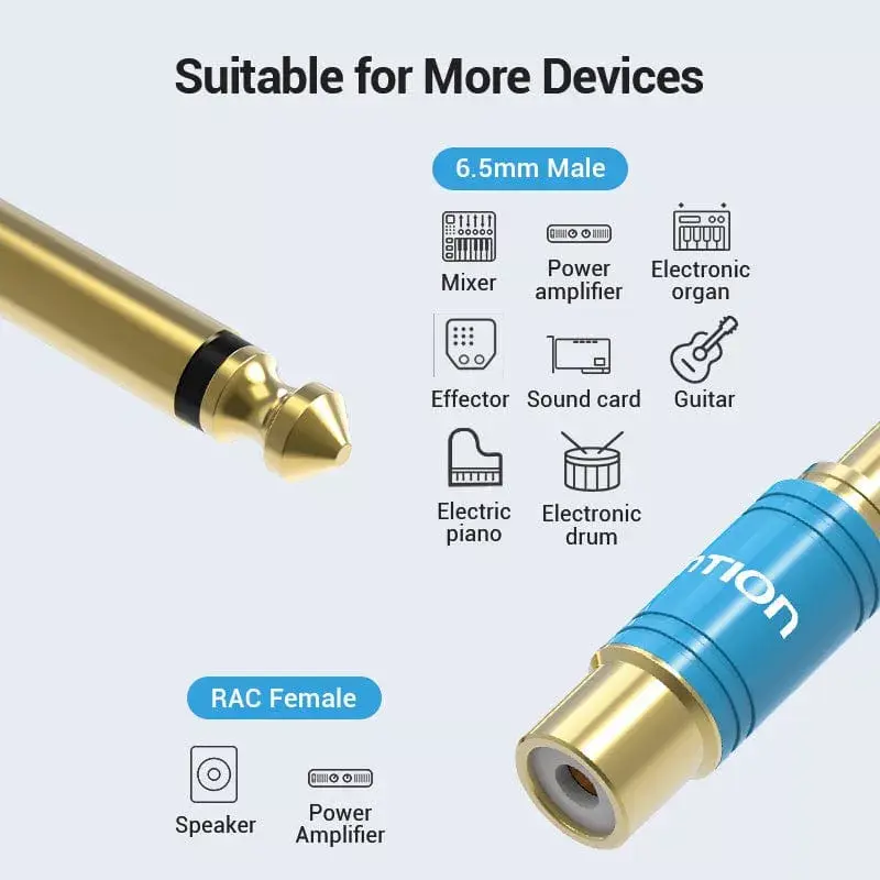 Vention VDD-C03 adaptador de áudio de 6,35 mm para RCA