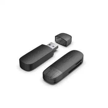Vention CLGB0 leitor de cartões 2 em 1, USB 3.0 A, SD + TF, letra de unidade dupla, preto